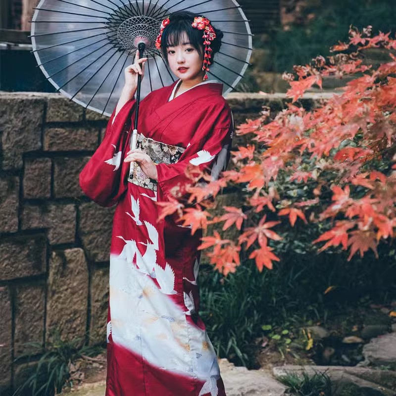 Women'S Formal Traditional Wear - Women's Japanese Formal Kimono Red Color