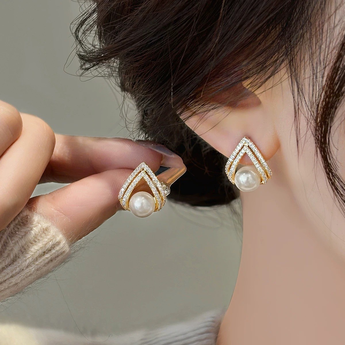 925 Silver Needle Korean Fashi - đánh giá và giá Pearl Earring Stud