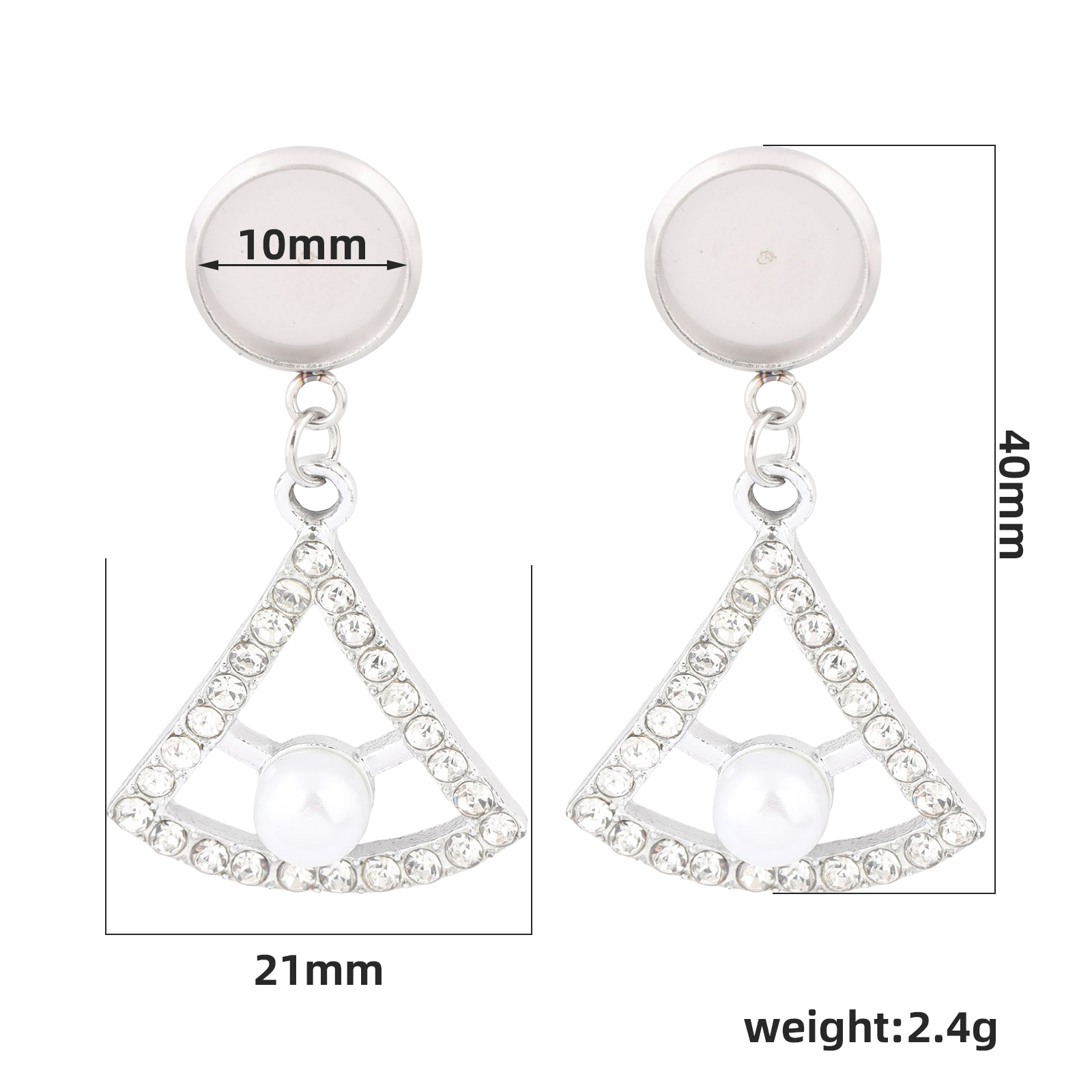 10pcs Stainless Steel Fit 10mm - đánh giá và giá Pearl Earring Stud