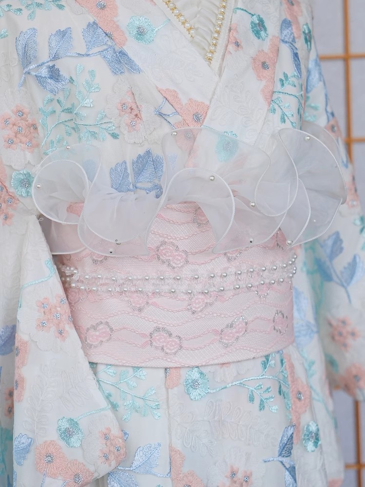 Lace-Trimmed Kimono Undergarme - đánh giá và giá Women'S Formal Traditional Wear