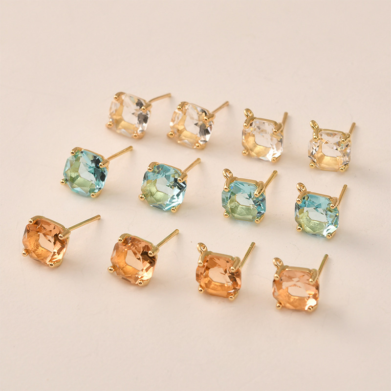 10pair Colors Faceted Square G - đánh giá và giá Pearl Earring Stud