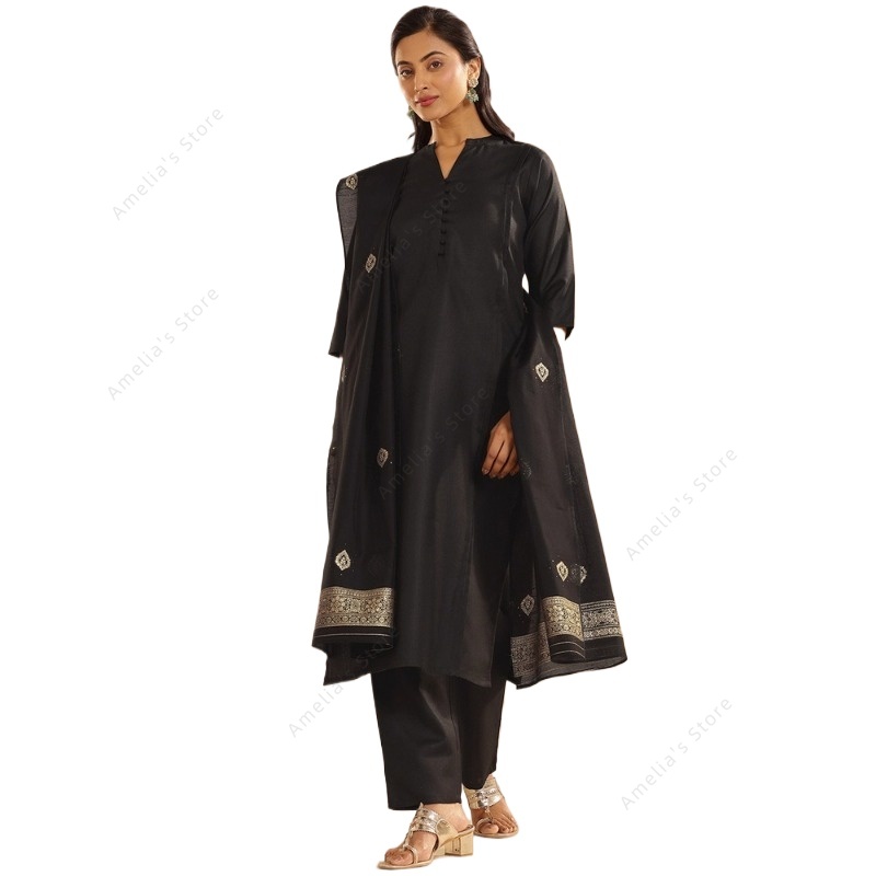 Women's Black Jacquard Kurta P - đánh giá và giá Women'S Formal Traditional Wear