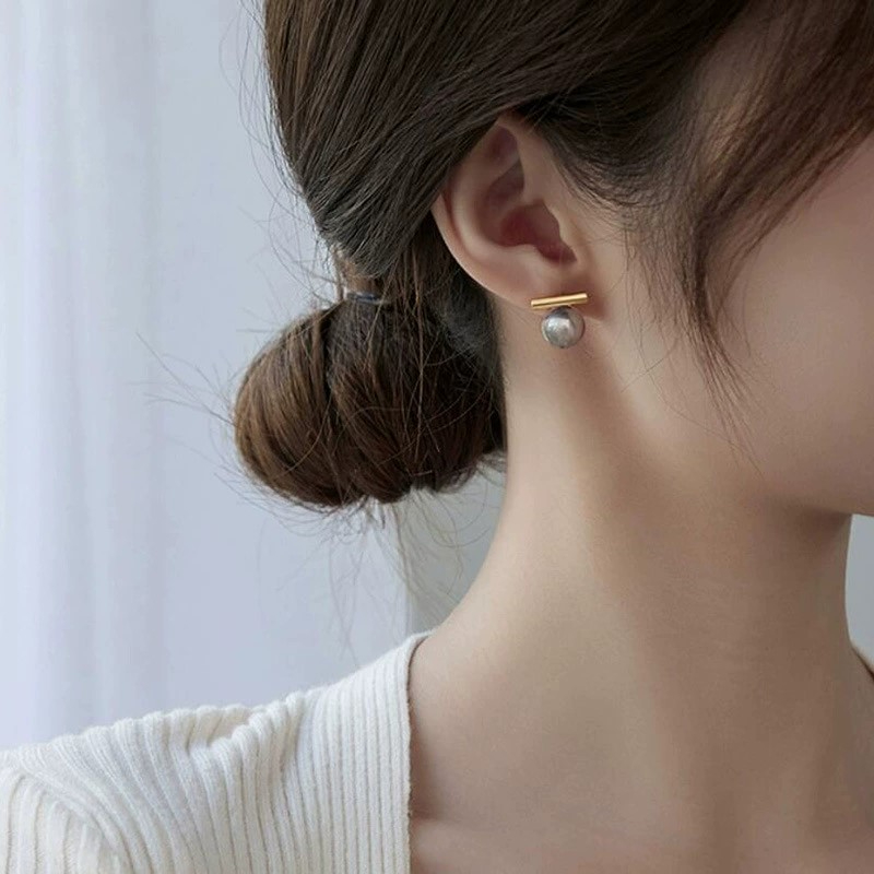 925 Silver Needle Korean Fashi - đánh giá và giá Pearl Earring Stud