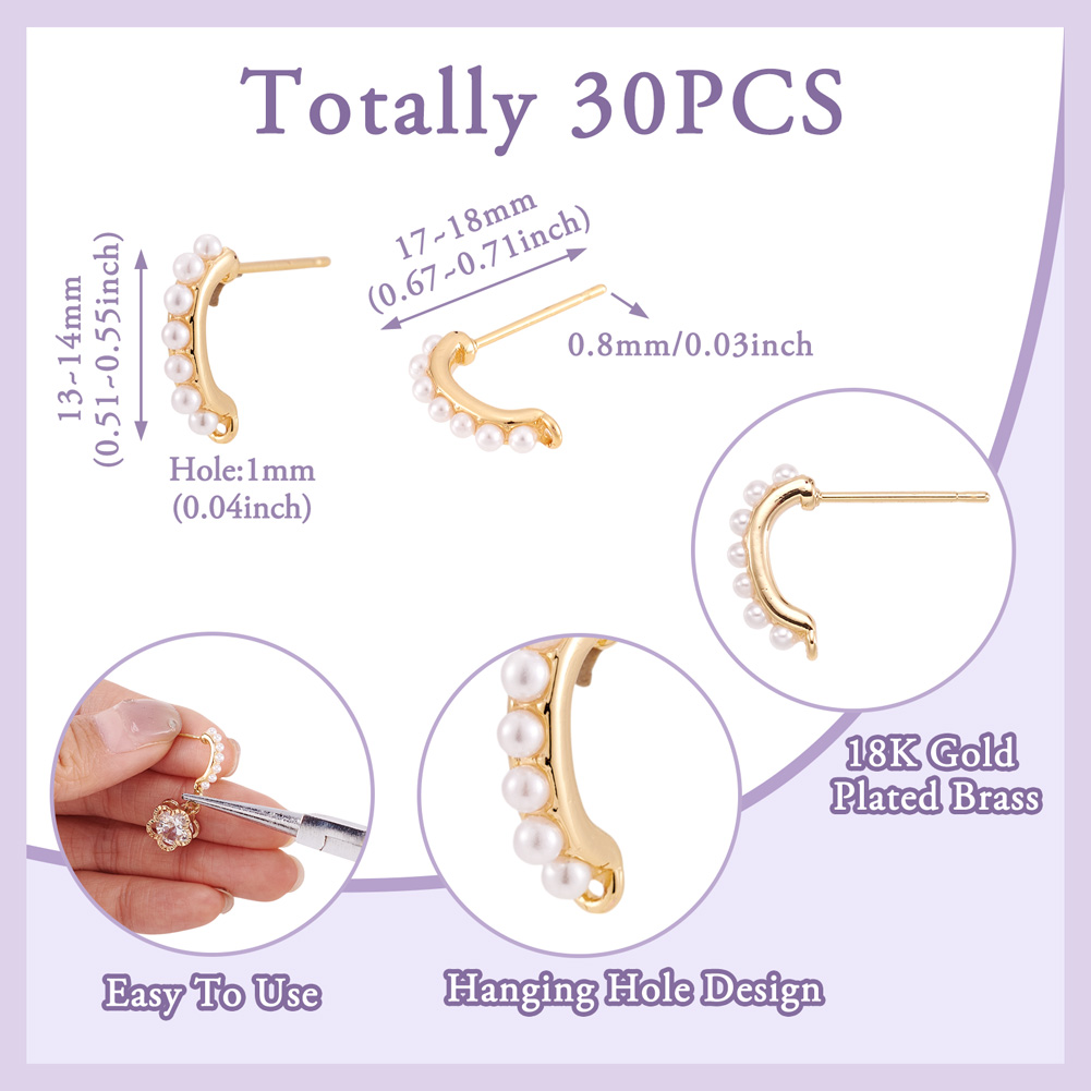 30pcs Brass Stud Earring Findi - đánh giá và giá Pearl Earring Stud