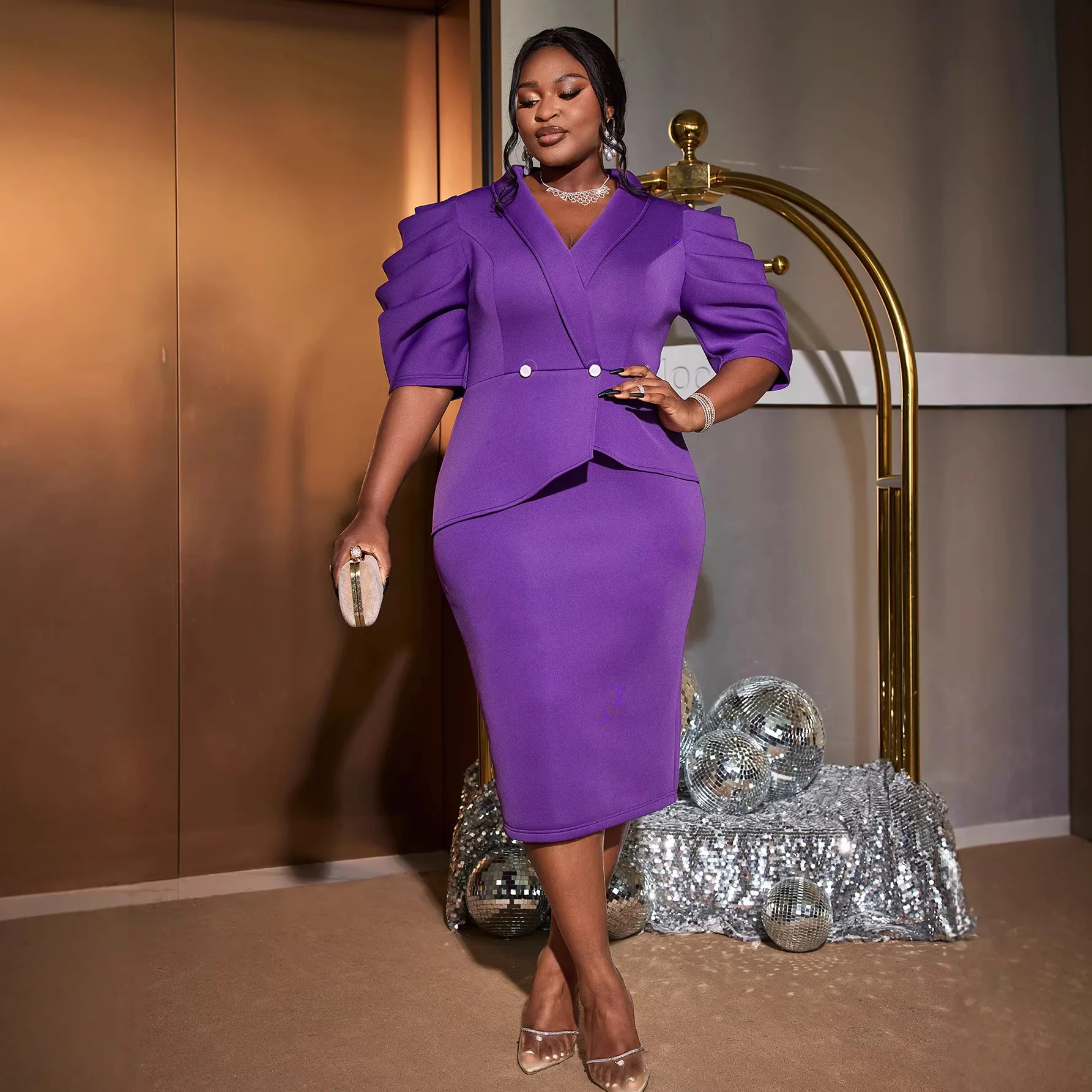 Africa Clothing Bodycon Purple - đánh giá và giá Women'S Formal Traditional Wear