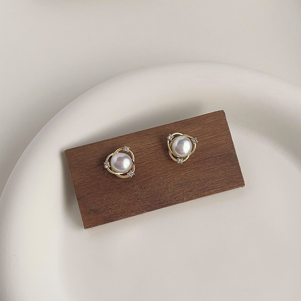 DIY accessories Personality sm - đánh giá và giá Pearl Earring Stud
